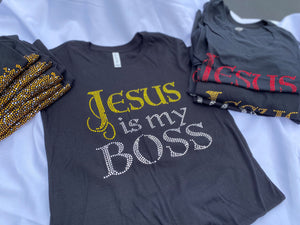 Jesus is My Boss Tee Shirt - Gold