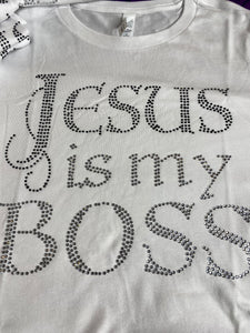 Abide - "Jesus is My Boss" Tee Shirt - White