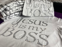 Load image into Gallery viewer, Abide - &quot;Jesus is My Boss&quot; Tee Shirt - White
