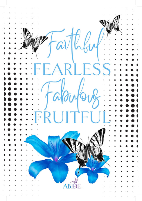 ABIDE Journal - Faithful, Fearless, Fabulous, Fruitful - Butterfly (Blue)