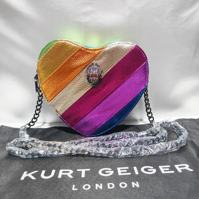 Abide Designer Luxury heart shape cross body bags.2023 KURT G Fashion