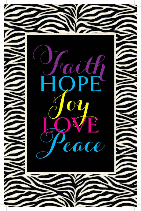 ABIDE Zebra print Journal - FAITH, HOPE, JOY, LOVE, PEACE