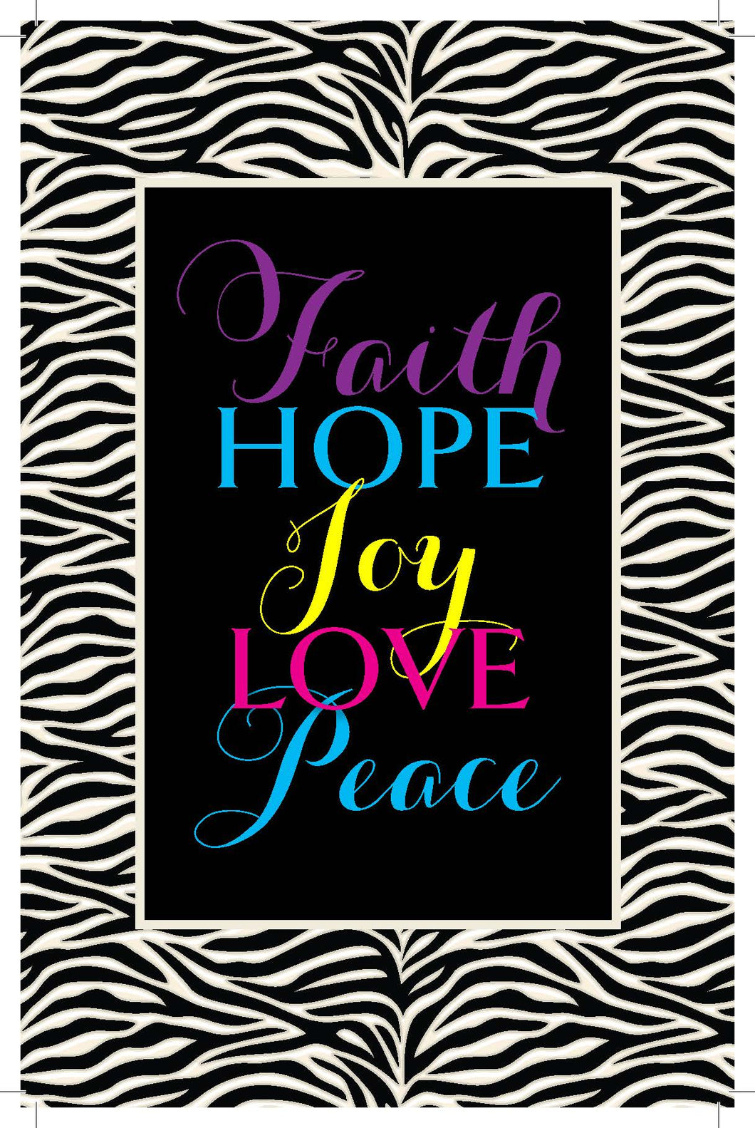 ABIDE Zebra print Journal - FAITH, HOPE, JOY, LOVE, PEACE