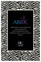 Load image into Gallery viewer, ABIDE Zebra print Journal - FAITH, HOPE, JOY, LOVE, PEACE