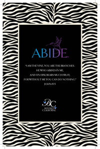 ABIDE Zebra print Journal - FAITH, HOPE, JOY, LOVE, PEACE