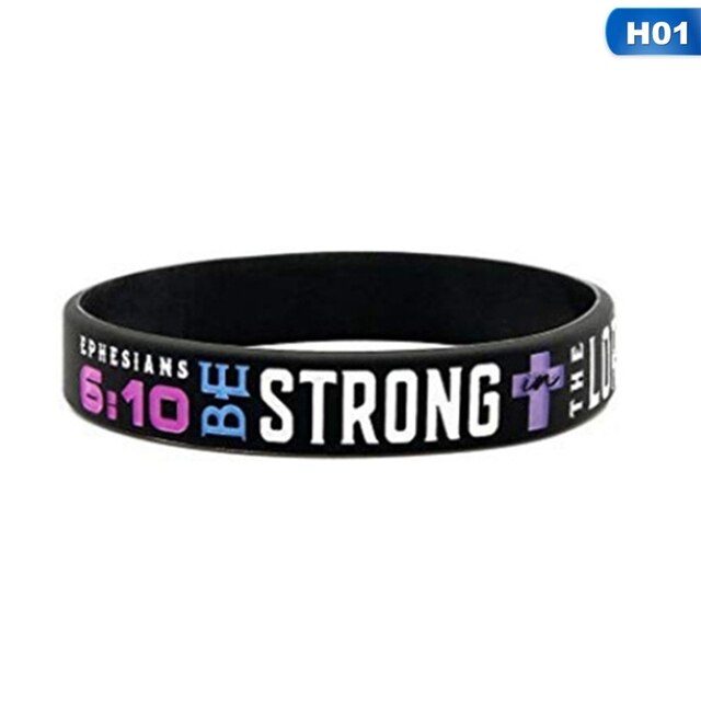 1PCS Bible Verse Christian Religious EPHESIANS ROMANS JEREMIAH PHILIPPIANS silicone bracelet wristband