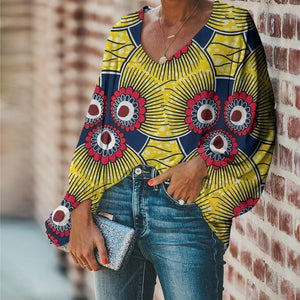 Chiffon Blouse-- Beautiful African Women Face Print