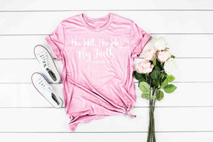 ABIDE Christian Tee-Shirt ,His Will His Way Tee ,Inspirational